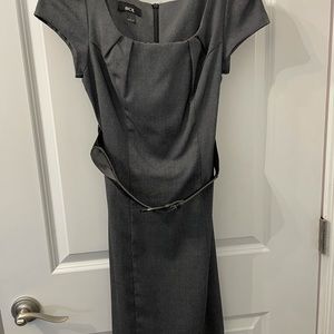 Gray belted dress